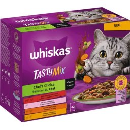 Whiskas Tasty Mix vegyes válogatás szószban - Alutasakos eledel - Multipack (12 x 85 g) 1.02kg