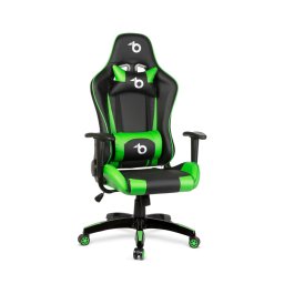 Gamer szék - derékpárnával, fejpárnával - zöld