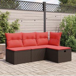 vidaXL barna polyrattan kerti ülőke párnával 55 x 55 x 37 cm