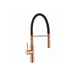 BQH_878D - LAVEO SHIRE zuhanyfejes csaptelep rugalmas tömlővel, fekete / rose gold