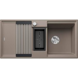 527607 - Blanco ADIRA 6 S SILGRANIT® mosogató Adira ráccsal, maradékgyűjtő tállal, Infino lefolyó-távműködtetővel tartufo
