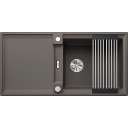 527620 - Blanco ADIRA XL 6 S SILGRANIT® mosogató Adira ráccsal, Infino lefolyó-távműködtetővel vulkánszürke