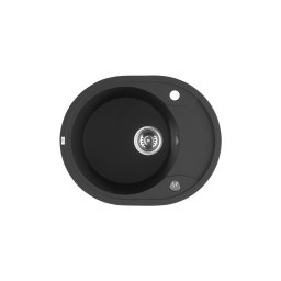 SBD_783T - LAVEO DAFNE MINI egymedencés mini csepptálcás gránit mosogató 580x470 dugókiemelővel szemcsés fekete