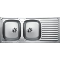 SKO_021T - LAVEO ORION 2CS rozsdamentes mosogató kétmedencés csepptálcás 1160x500 szűrőkosaras szifonnal inox