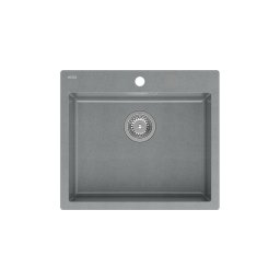 1357 - Quadron MORGAN 110 gránit mosogató (570x500 mm, 1 medence) Silver stone