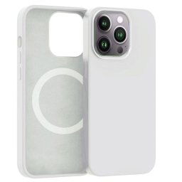 ER POWER szilikon borító CARNEVAL SNAP iPhone 14 Pro Max készülékhez MagSafe-fel - fehér