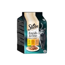 Sheba Fresh & Fine nedves macskaeledel - csirke, pulyka, kacsa 6 x 50 g