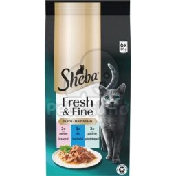 Sheba Fresh & Fine nedves macskaeledel - lazac, tonhal, pisztráng 6 x 50 g