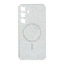 Szilikon telefonvédő (ütésállóság, légpárnás sarok, MagSafe, csillámporos) ÁTLÁTSZÓ Samsung Galaxy S25 Plus (SM-S936)