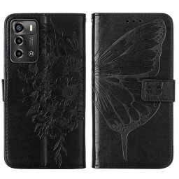 ART BUTTERFLY Pénztárca huzat ZTE Blade A72 (nem alkalmas A7040 verzióhoz) fekete