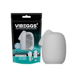 VIBEGGS Naughty Nubs - vibrációs tojás maszturbátor (fehér)