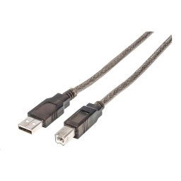 MANHATTAN USB-A USB-B kábel, 15m, fekete, 15m, fekete