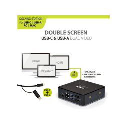 PORT dokkolóállomás 8in1 USB-C, USB-A, kettős videó, HDMI, Ethernet, audio, USB 3.0