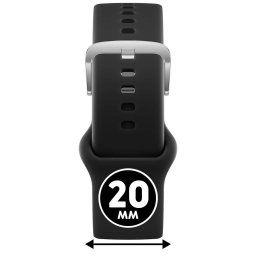 ICE smart 2.0, 1.7 és ICE 3.0 - Fekete, ezüst szilikon szíj - (025043)