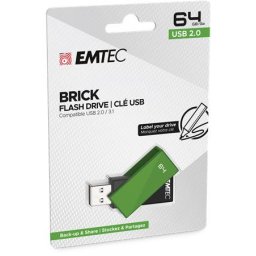 EMTEC Pendrive, 64GB, USB 2.0, EMTEC "C350 Brick", zöld