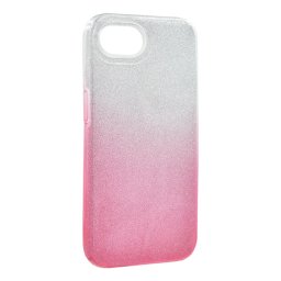 Szilikon telefonvédő (műanyag belső, csillogó hátlap) ÁTLÁTSZÓ/RÓZSASZÍN Apple iPhone 16e