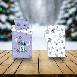 Disney Lilo és Stitch, A Csillagkutya Blooming Ágyneműhuzat és Gumis Lepedő Szett