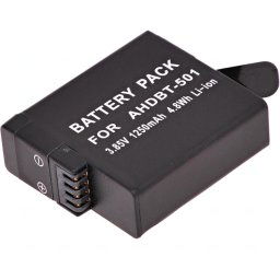 Akkumulátor T6 Power GoPro Hero5, Hero6 Black, AHDBT-501, AABAT-001, 601-10197-000, 1250mAh, 4,8Wh