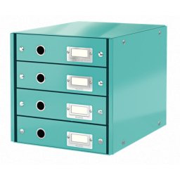 LEITZ Click&Store fiókos doboz, 4 fiókos, jégkék