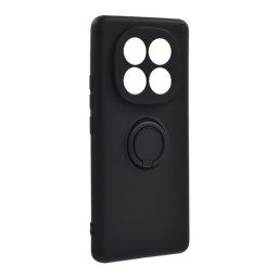 Szilikon telefonvédő (tartógyűrű, mikrofiber plüss belső, mágneses, kameravédő) FEKETE Xiaomi Redmi Note 14 Pro Plus 5G