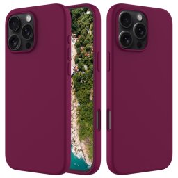 RUBBER Védőburkolat Apple-hoz iPhone 16 Pro bordó