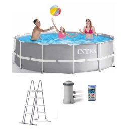 Intex 366x99cm fémvázas medence 2m3/h vízforgatóval Prism Frame 26716 NP
