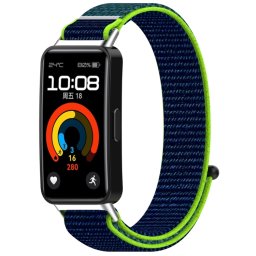 NYLON Cserélhető szíj Huawei Band 10 / Band 9 / Band 8 kék-zöld