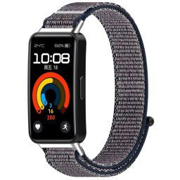 NYLON Cserélhető szíj Huawei Band 10 / Band 9 / Band 8 szürke-lila színben