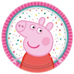Peppa malac Confetti papírtányér 8 DARABOS, 18 cm Nr2