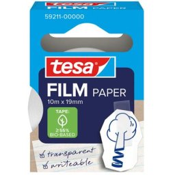 TESA Ragasztószalag, írható, papír, 19 mm x 10 m, TESA "tesafilm(R)", átlátszó