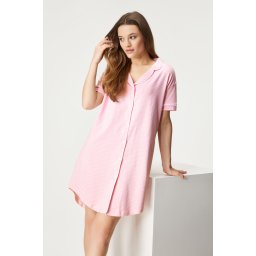 Pink Dream pamut hálóing, rövid rózsaszínes-fehér 4XL
