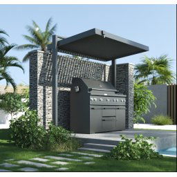 Rojaplast Shelter alumínium kerti grill szabadon álló előtető, pergola, nyitható lamellákkal, szürke antracit