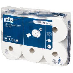 TORK Toalettpapír, T8 rendszer, 2 rétegű, 19,9 cm átmérő, TORK "SmartOne", fehér