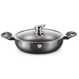 Blaumann Alacsony lábas fedővel 24 cm tapadásmentes titán bevonattal Carbon Pro BL-3961 Kifutó termék!