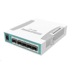 MikroTik Cloud Router Switch CRS106-1C-5S, 400MHz CPU, 128MB RAM, 1xGLAN/SFP, 5xSFP slot, incl. L5 licenc