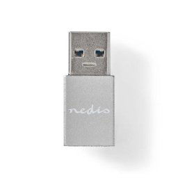 Nedis CCGB60925GY - USB-C adapter| USB 3.2 Gen 1 | USB-A csatlakozó | USB-C™ aljzat | 5 Gbps | Kerek | Nikkelezett | Nikkelezés