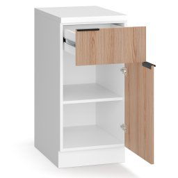 Blumfeldt WoodVista Fiókos szekrény, Robusztus MDF munkalap, Soft-Close zsanérok, Alumínium fogantyúk (JOY-WVD400WO)