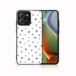 MY ART Védőburkolat a Motorola Moto G15 / Moto G15 teljesítményhez BLACK HEARTS (167)