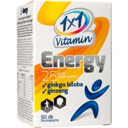 1x1 Vitamin Energy tabletta ginkgo bilobával és ginzenggel, 50 db