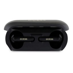 GUESS ELONGATED METALLIC bluetooth fülhallgató SZTEREO (v5.3, TWS, mikrofon, zajszűrő + töltőtok) FEKETE
