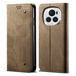 DENIM pénztárca huzat Honor Magic6 Pro készülékhez szürke-barna