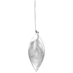 LED üveg dísz tollakkal, kicsi (14 cm)