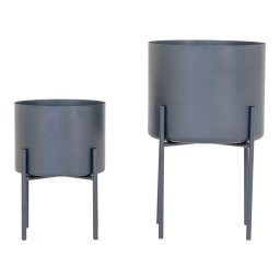 Pavia Virágcserepek, acél, szürke, 2 db