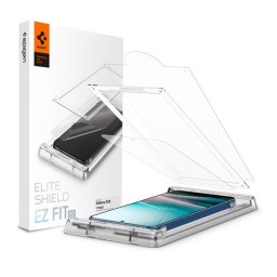 SPIGEN ELITESHIELD EZ FIT HD képernyővédő üveg (flexibilis, ultravékony + segédkeret) ÁTLÁTSZÓ Samsung Galaxy S25 (SM-S931)
