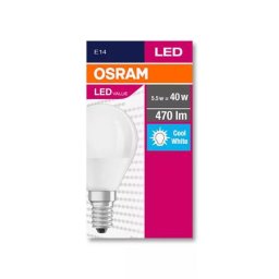 OSRAM LED izzó, E14, kisgömb, P45, 5,7W, 470lm, 4000K (HF), OSRAM "Value"