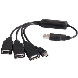 PremiumCord USB2.0 HUB 4 portos fekete kábel