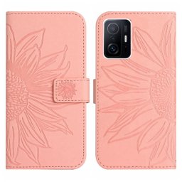 ART SUN FLOWER pénztárca tok pánttal Xiaomi 11T / 11T Pro rózsaszín
