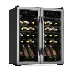 Klarstein Vinamour borhűtő, 2 hűtési zóna, 7 polc, érintésvezérlés, UV-védelem (HEA-Vinr2doors-36)