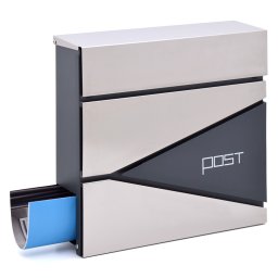 Picco - Fabio Inox postaláda újságtartóval - rozsdamentes acél kültéri levélszekrény