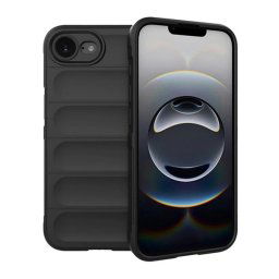 Szilikon telefonvédő (ütésállóság, kameravédő, 3D) FEKETE Apple iPhone 16e